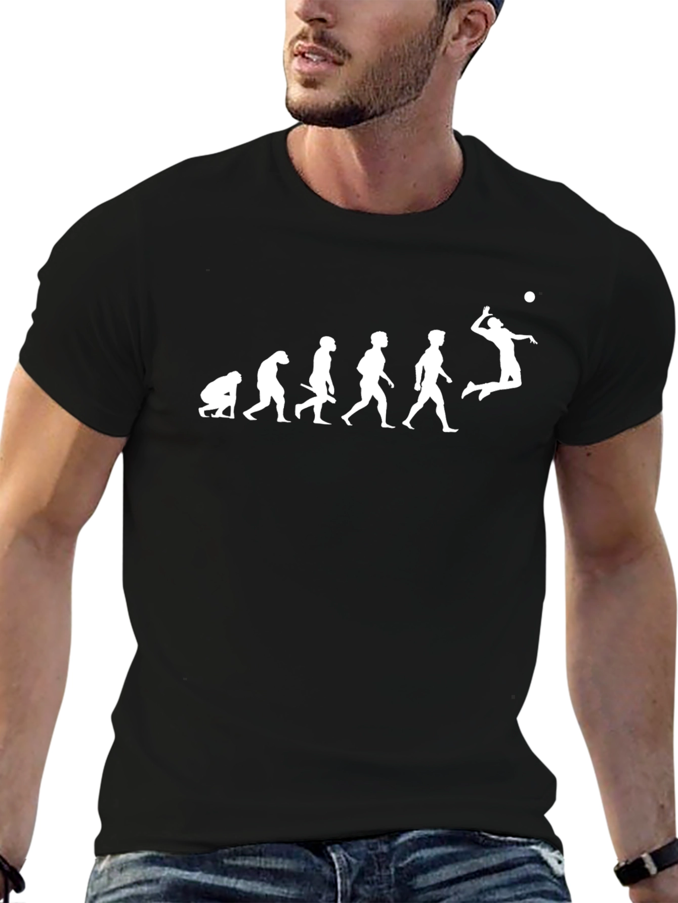 Evolution of Volleyball Player T-Shirt - Black