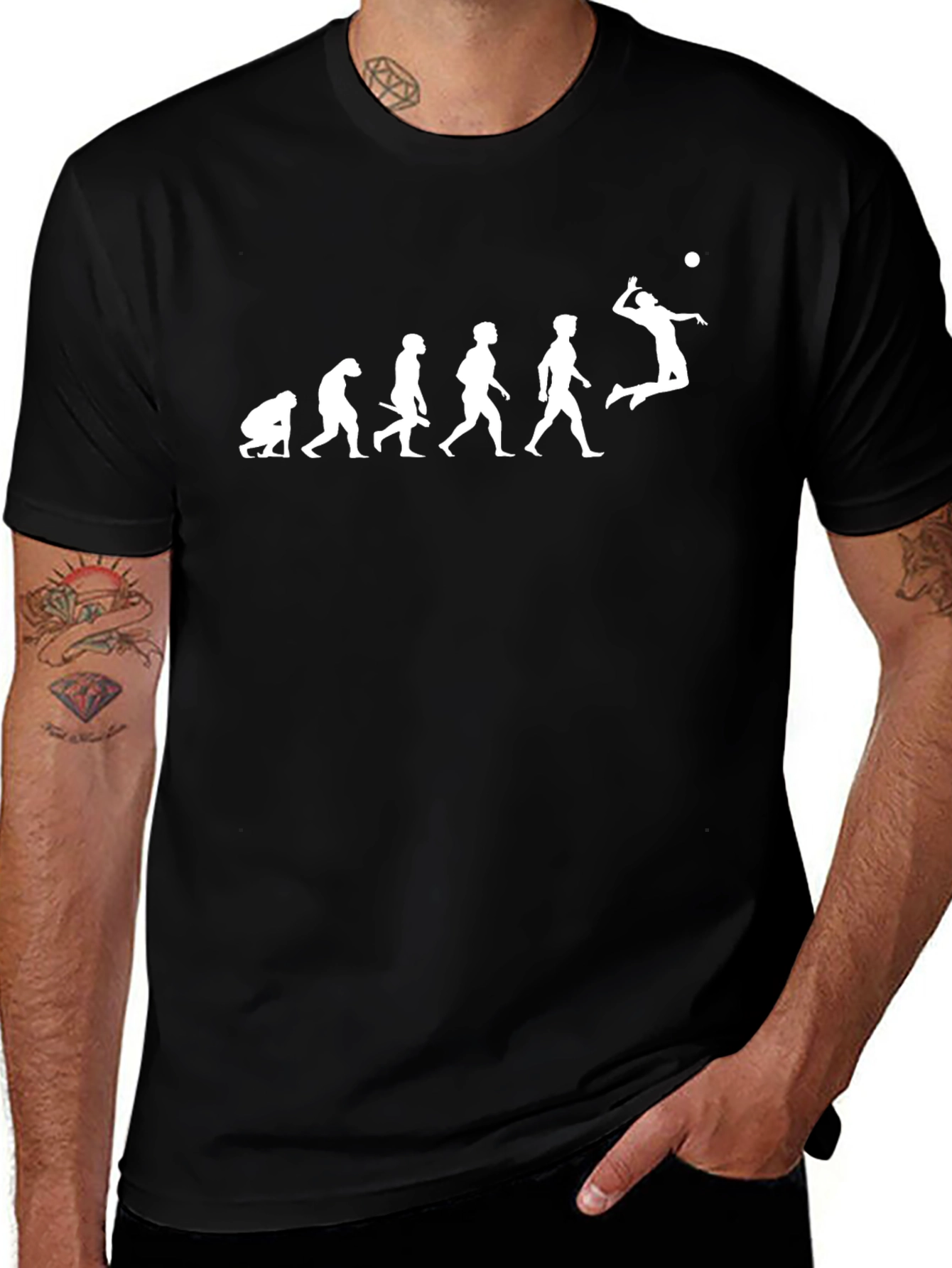 Evolution of Volleyball Player T-Shirt - Black