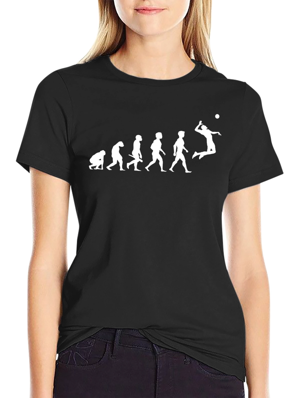 Evolution of Volleyball Player T-Shirt - Black