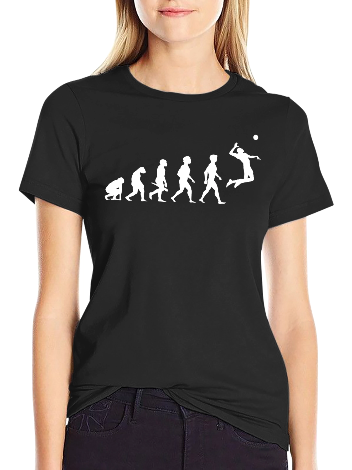 Evolution of Volleyball Player T-Shirt - Black