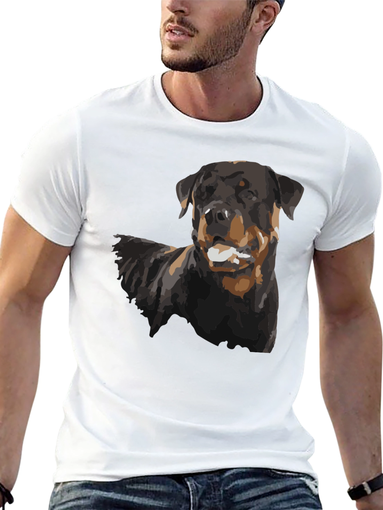 Rottweiler Dog Graphic Black T-Shirt