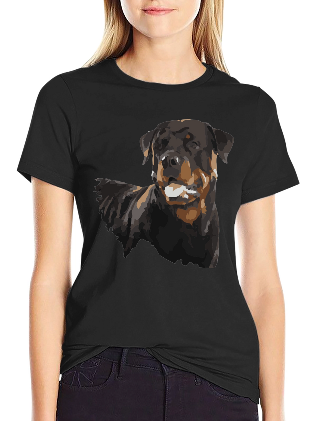 Rottweiler Dog Graphic Black T-Shirt