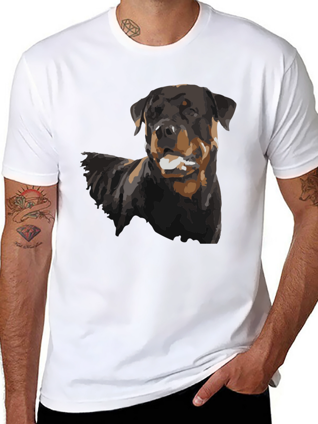 Rottweiler Dog Graphic Black T-Shirt