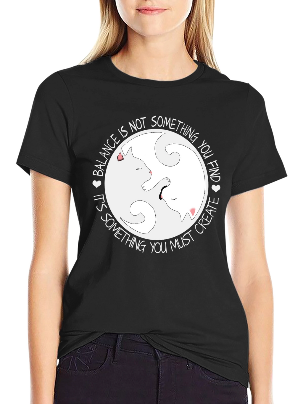 Yin Yang Cats Balance T-Shirt