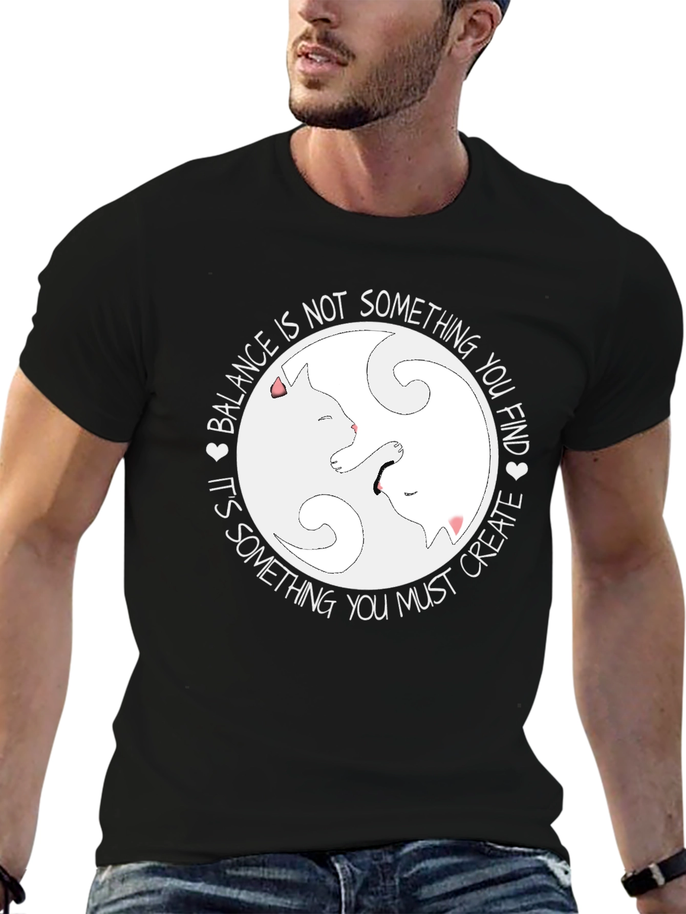 Yin Yang Cats Balance T-Shirt