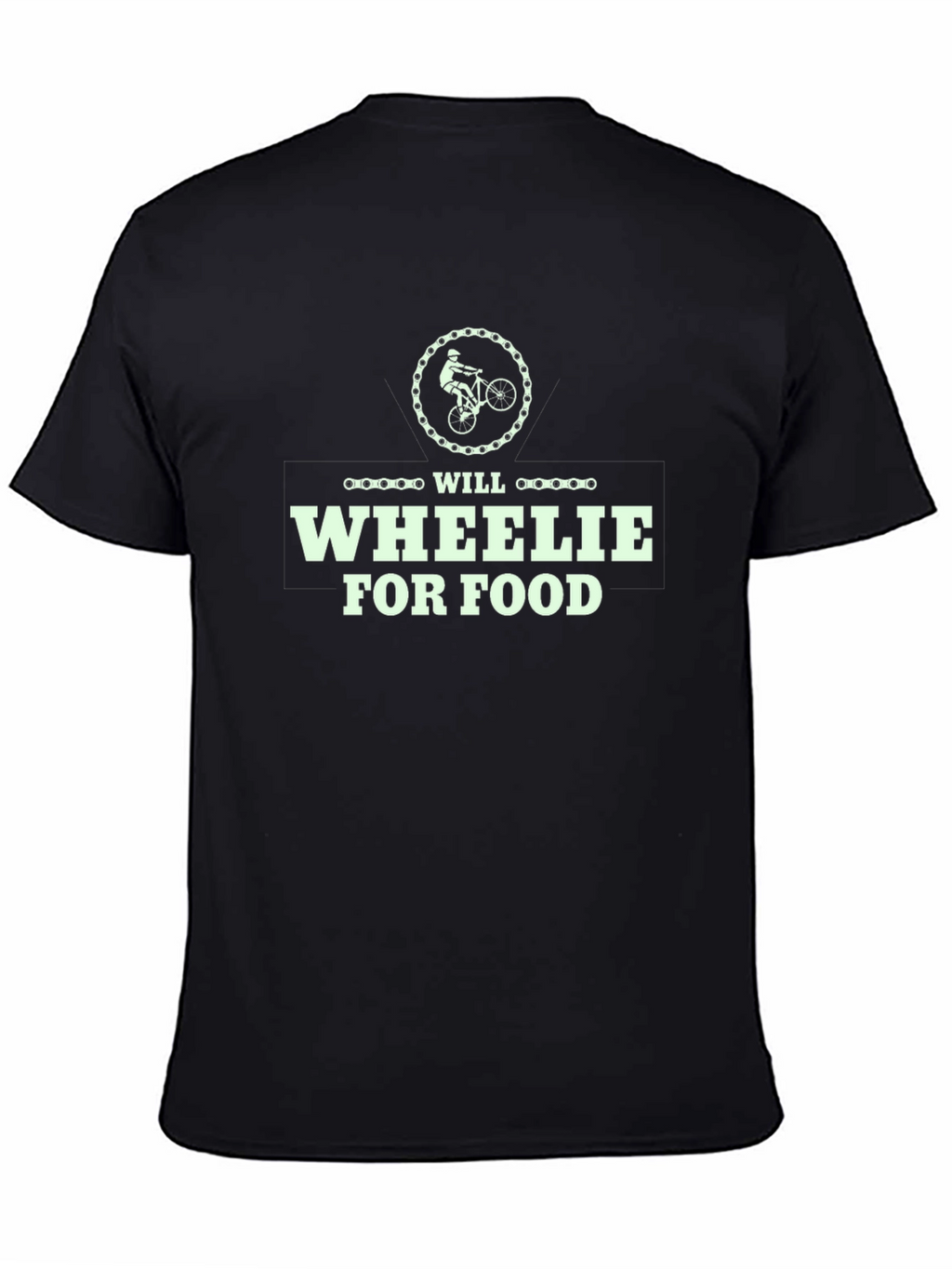 Will Wheelie For Food T-Shirt - Black Cotton
