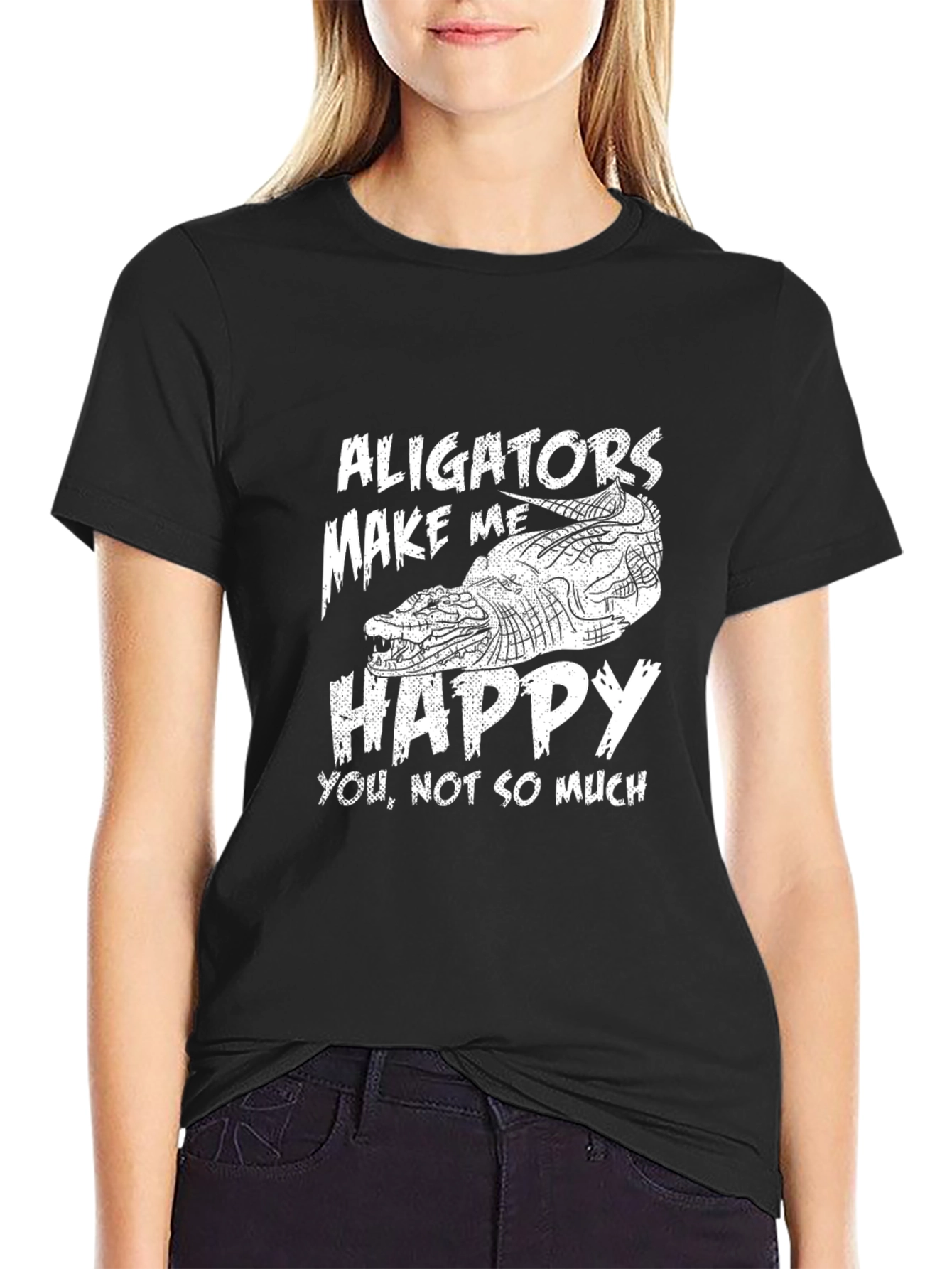 Alligators Make Me Happy Mens Graphic Tee