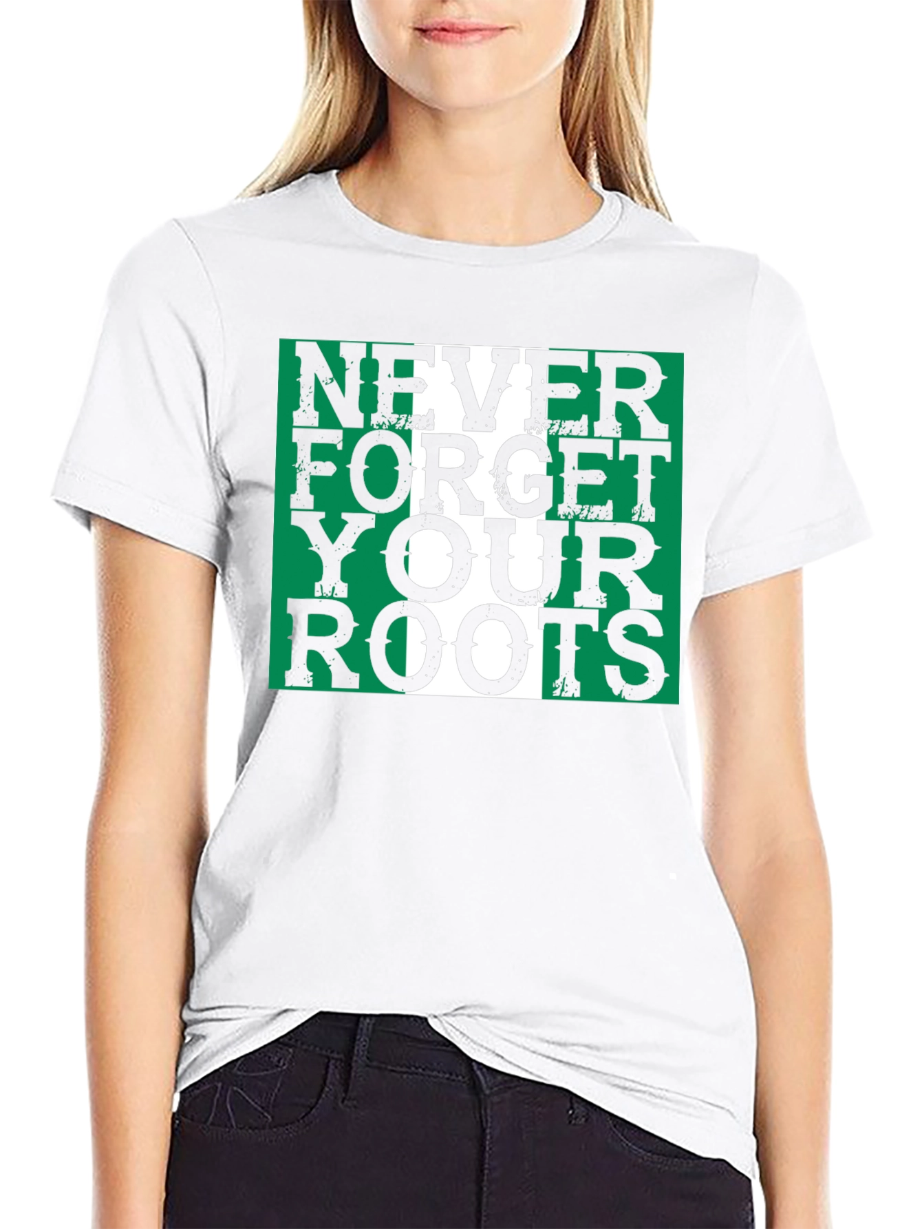 Nigeria Roots T-Shirt - Green & White Pride