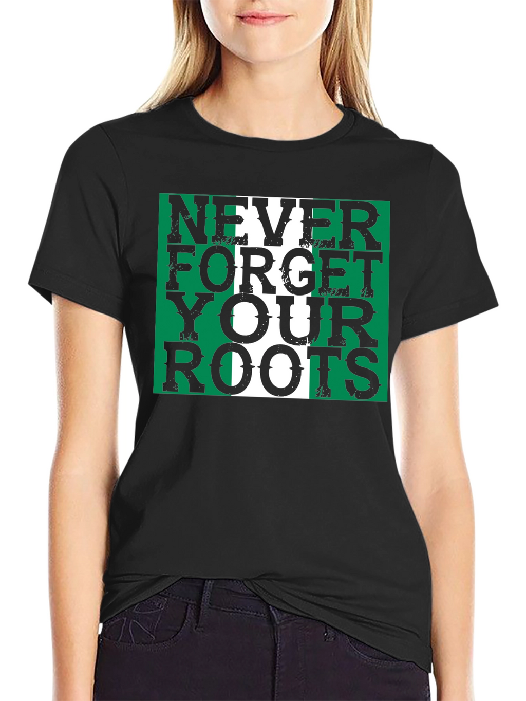 Nigeria Roots T-Shirt - Green & White Pride