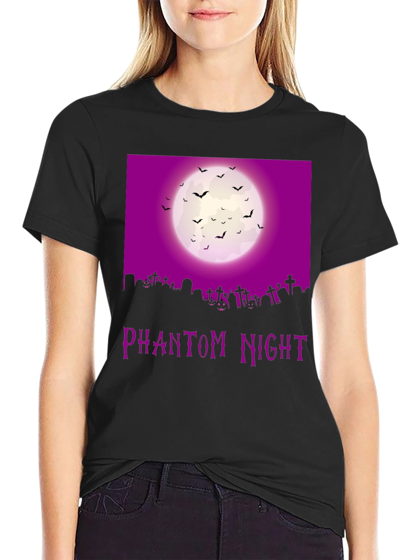 Phantom Night Halloween Graphic T-Shirt