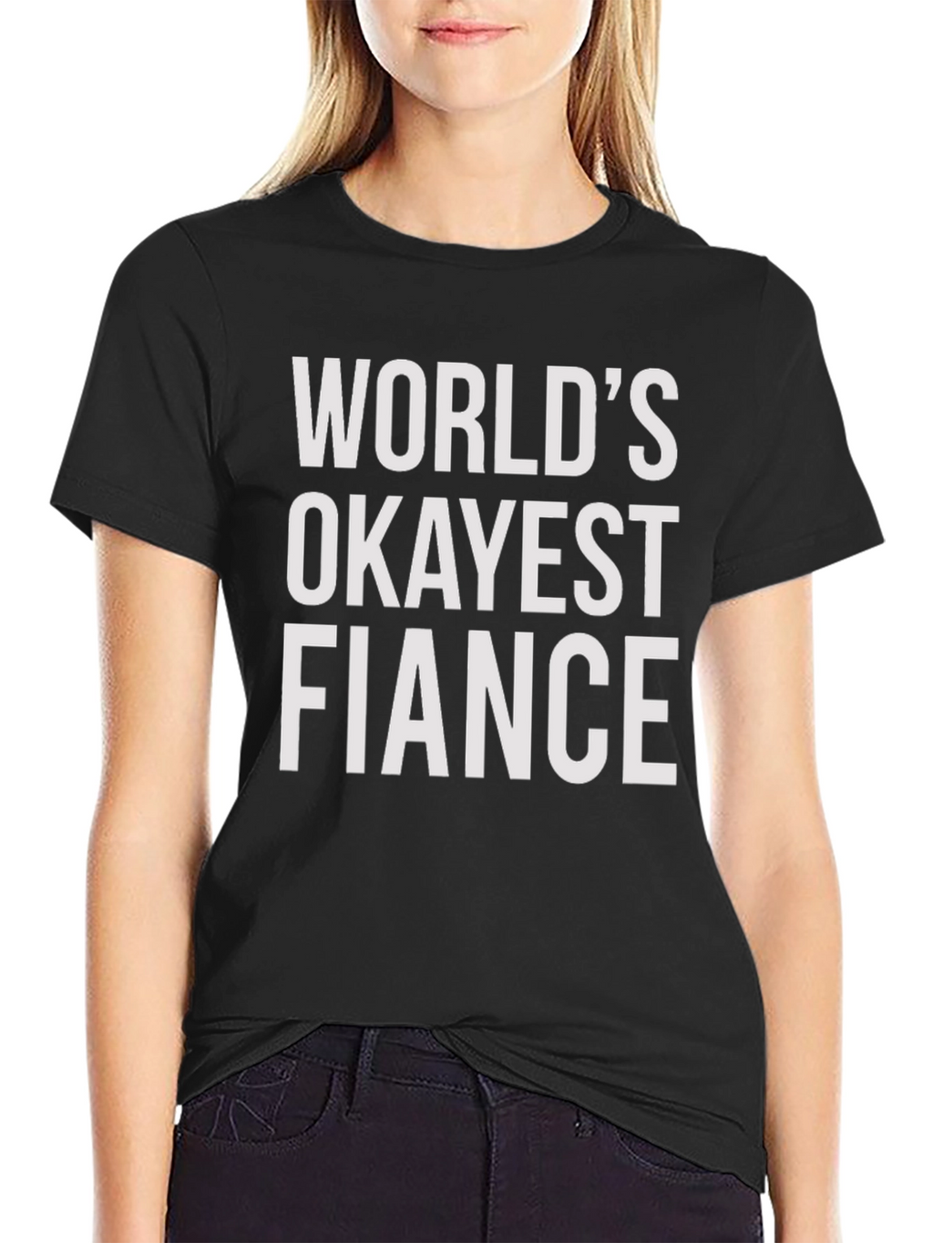 Worlds Okayest Fiance T-Shirt - Funny Engagement Gift
