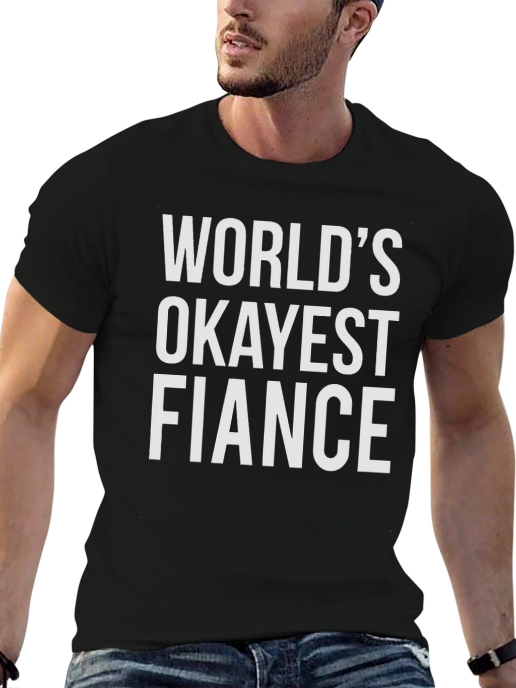 Worlds Okayest Fiance T-Shirt - Funny Engagement Gift