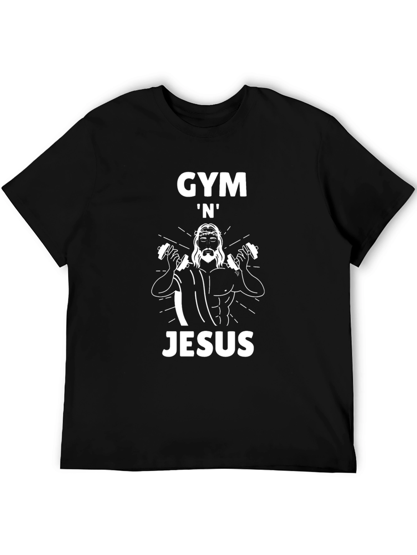 Gym N Jesus Black Graphic Tee
