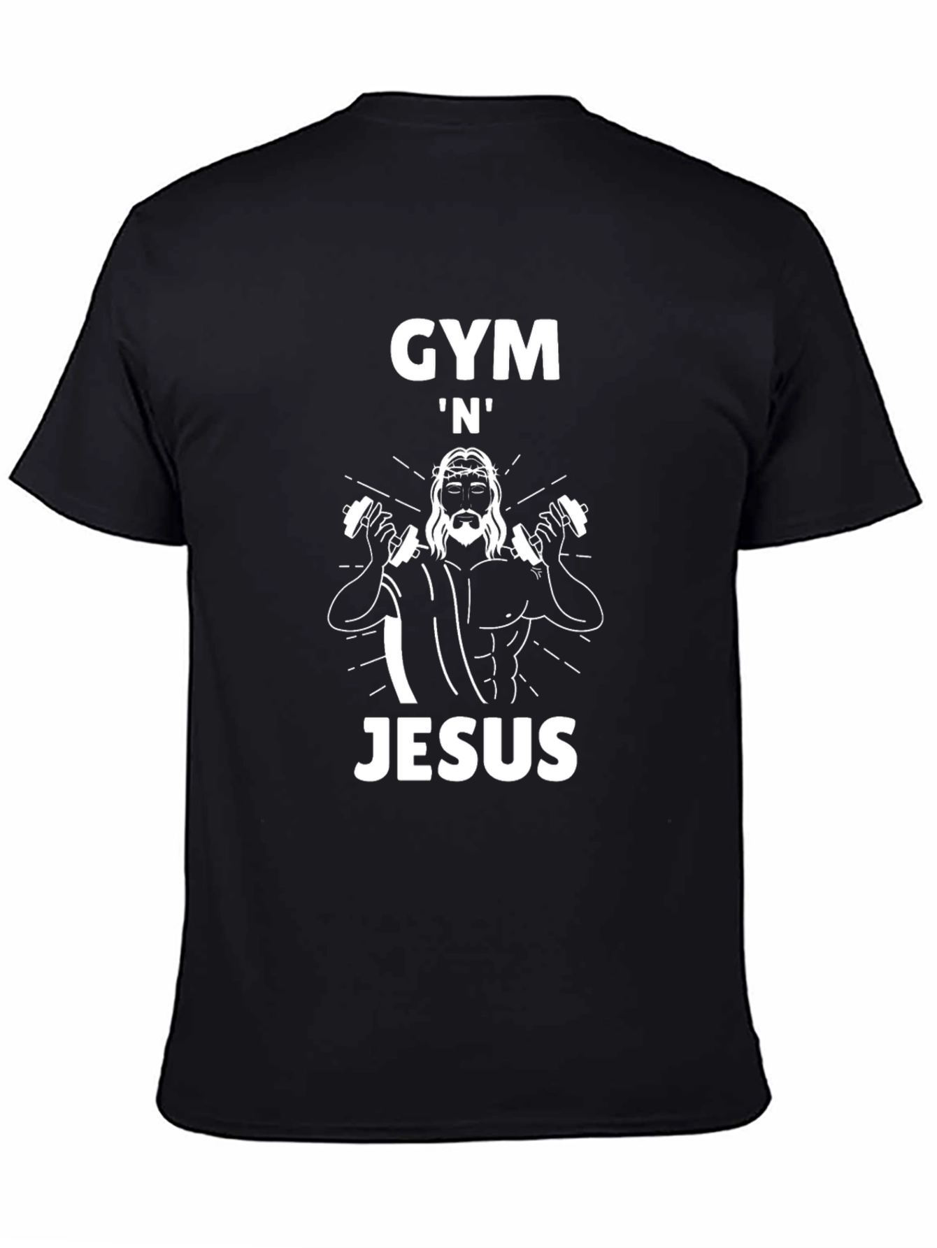 Gym N Jesus Black Graphic Tee