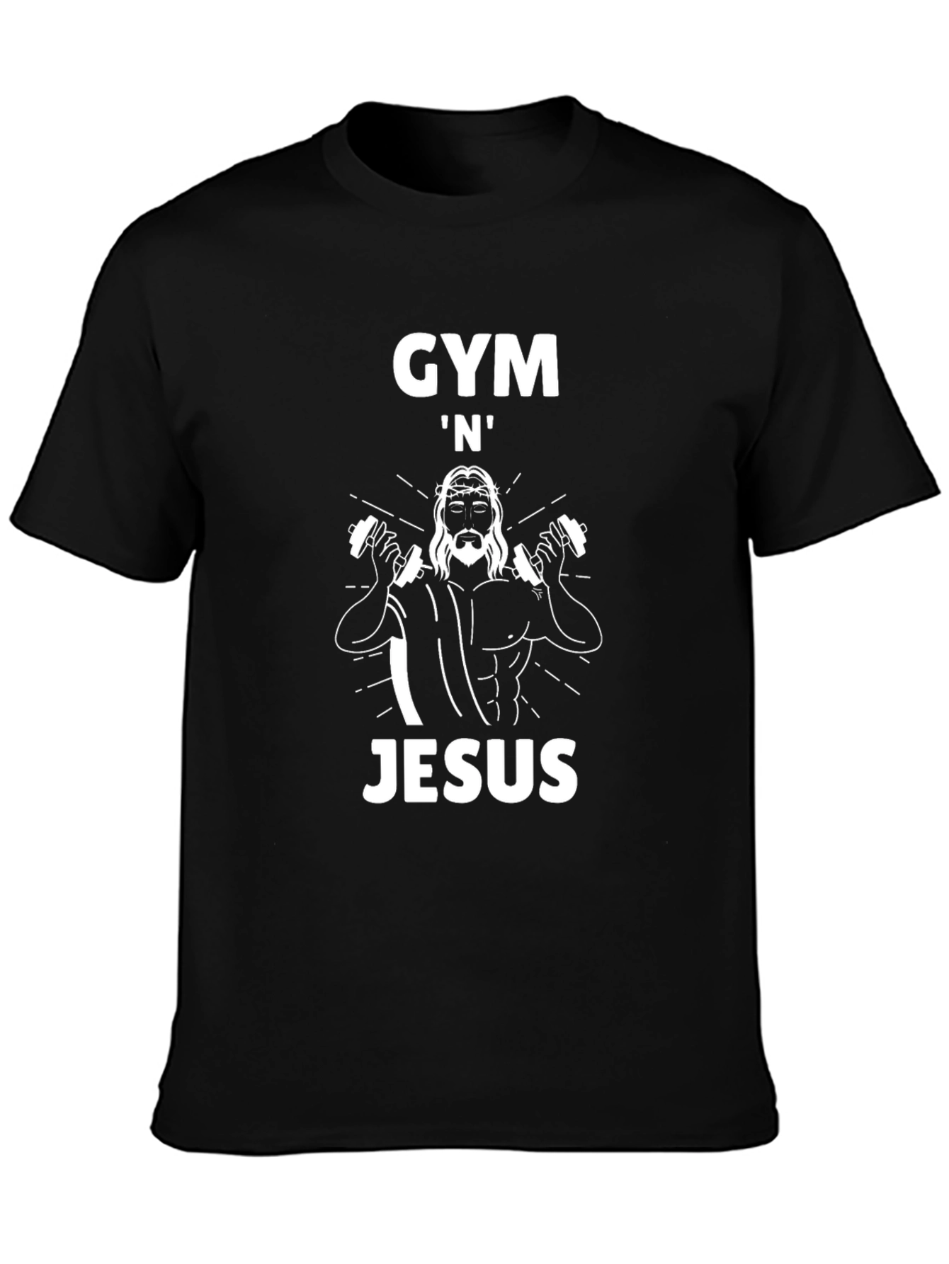 Gym N Jesus Black Graphic Tee