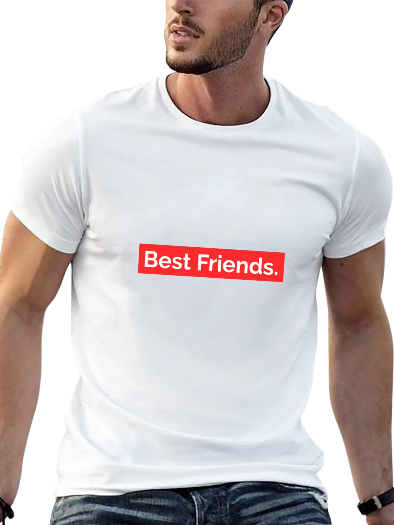 Best Friends Tee - Black Crew Neck Cotton T-Shirt