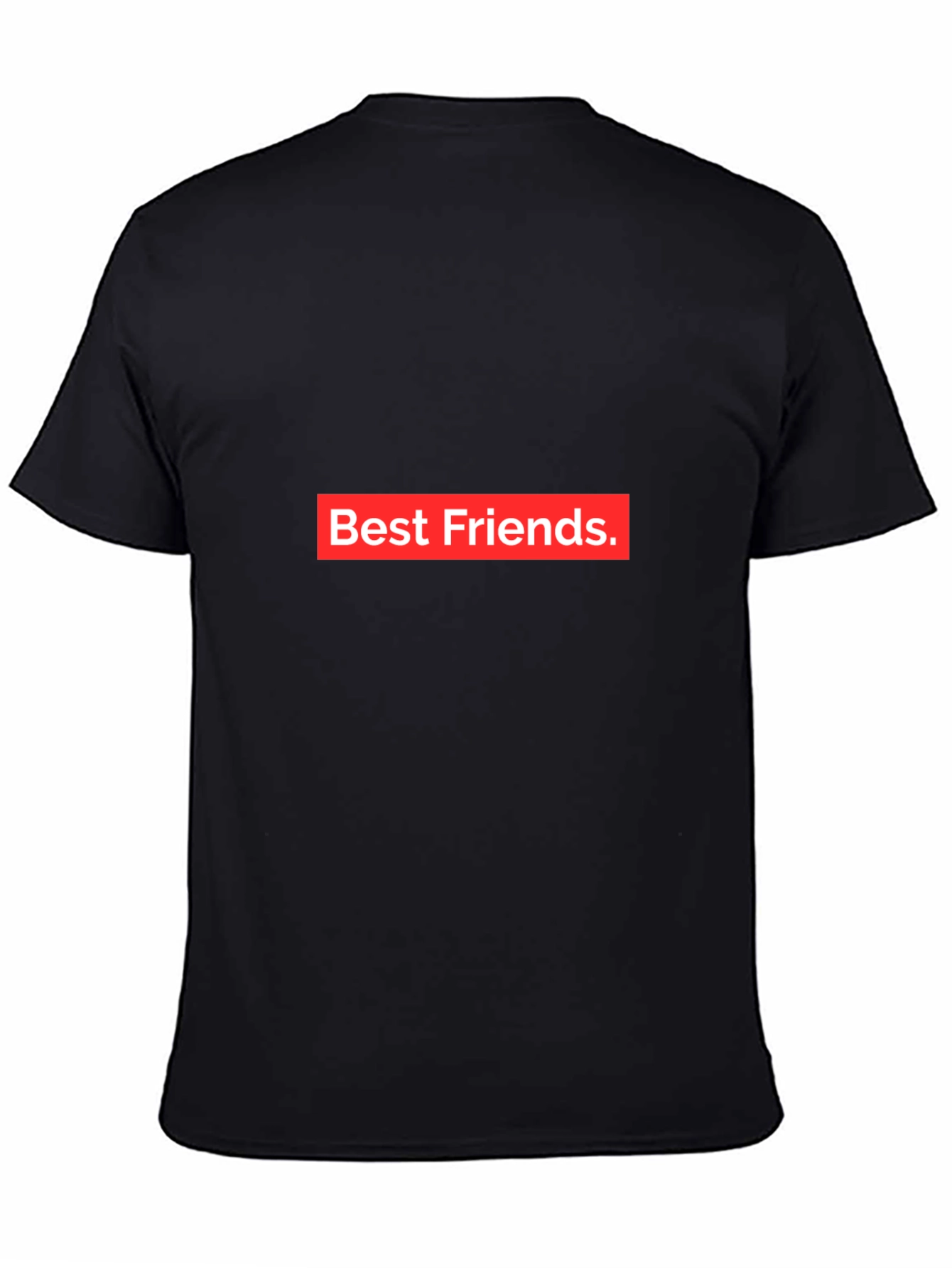 Best Friends Tee - Black Crew Neck Cotton T-Shirt