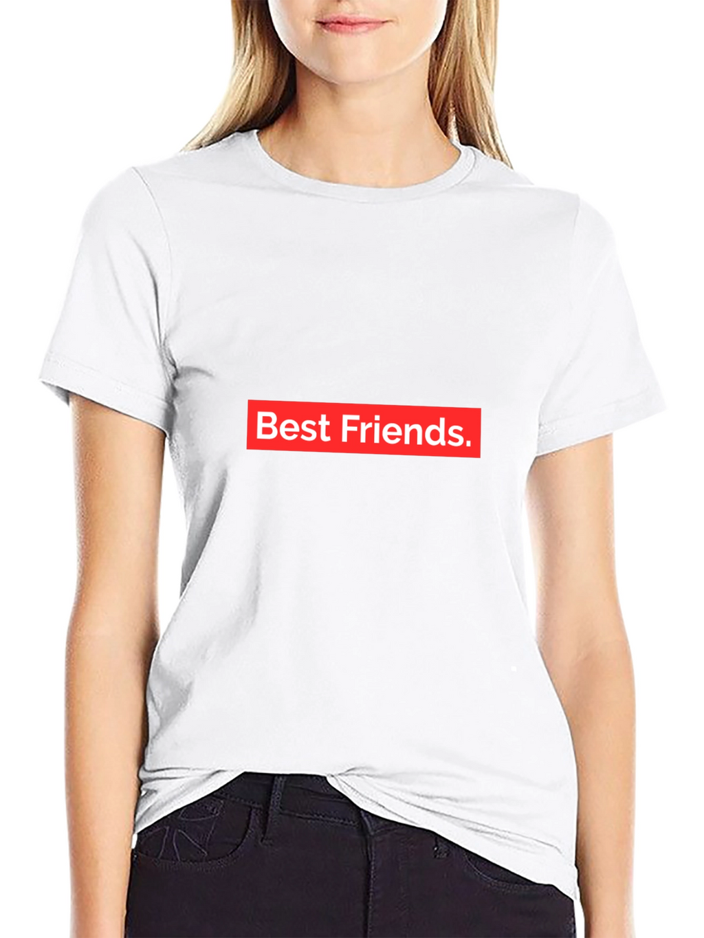 Best Friends Tee - Black Crew Neck Cotton T-Shirt
