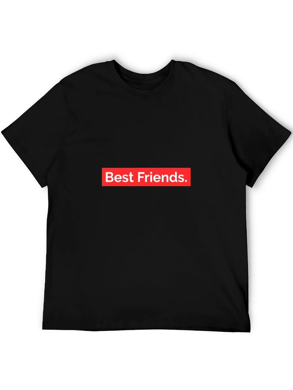 Best Friends Tee - Black Crew Neck Cotton T-Shirt