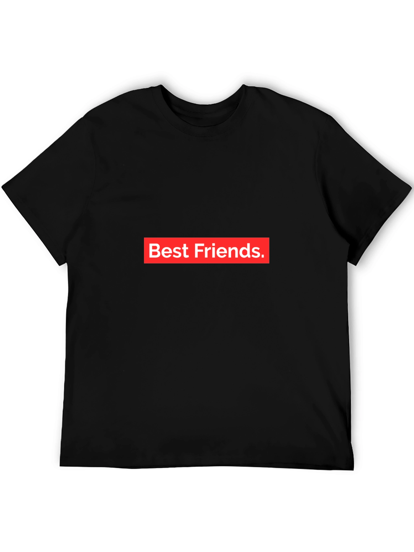 Best Friends Tee - Black Crew Neck Cotton T-Shirt