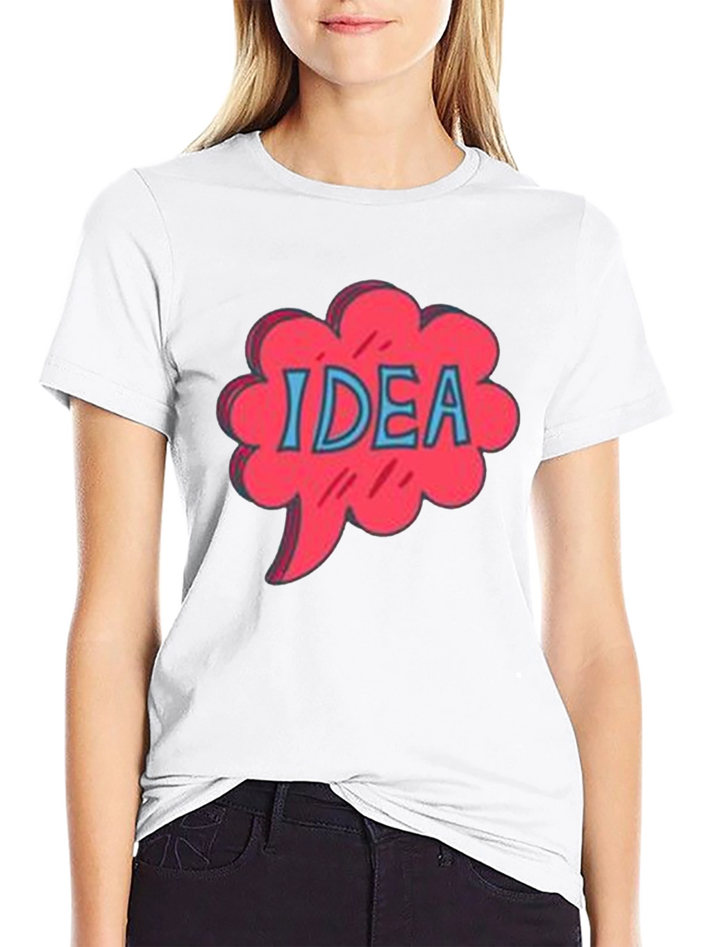 Idea Bubble Graphic Tee - Black Cotton T-Shirt