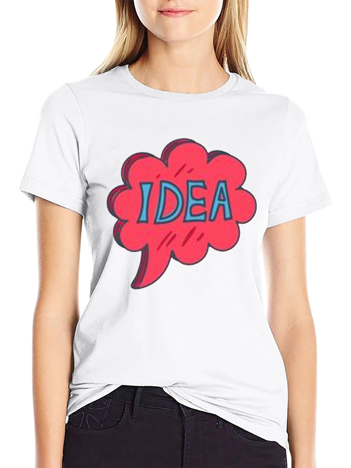 Idea Bubble Graphic Tee - Black Cotton T-Shirt