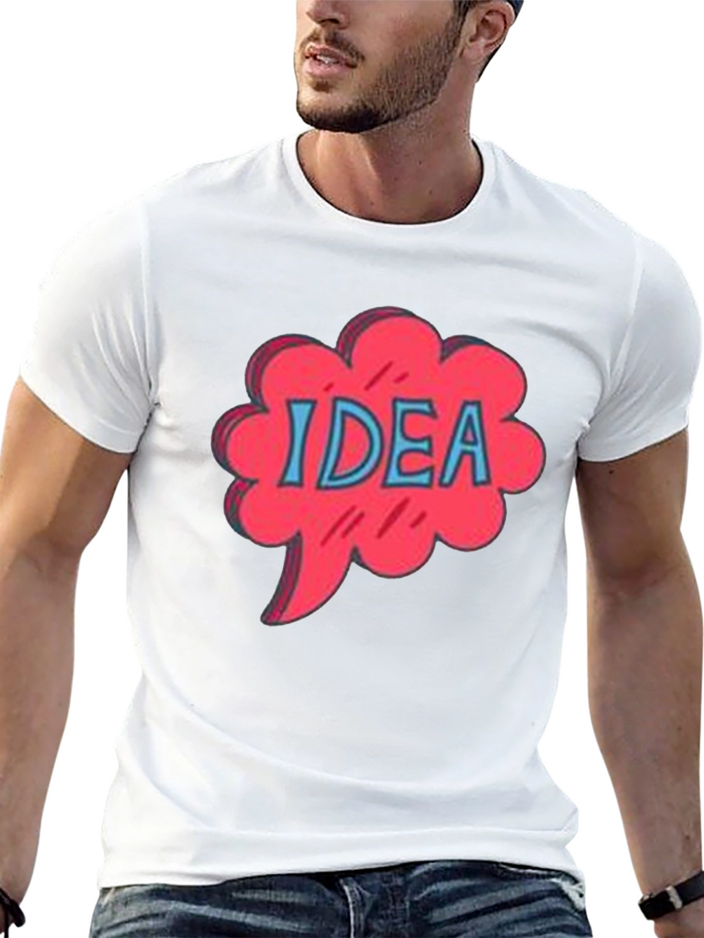 Idea Bubble Graphic Tee - Black Cotton T-Shirt