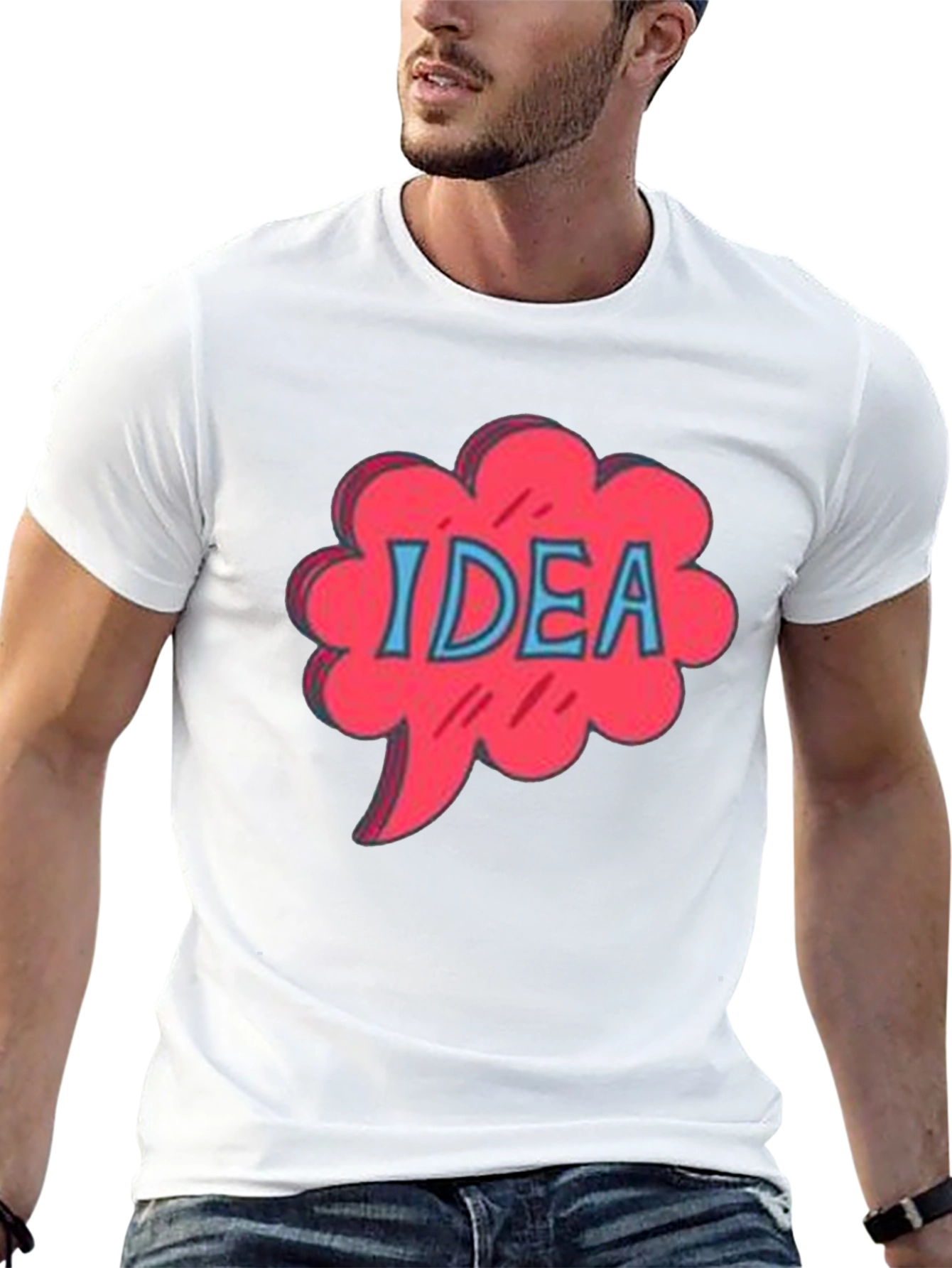 Idea Bubble Graphic Tee - Black Cotton T-Shirt