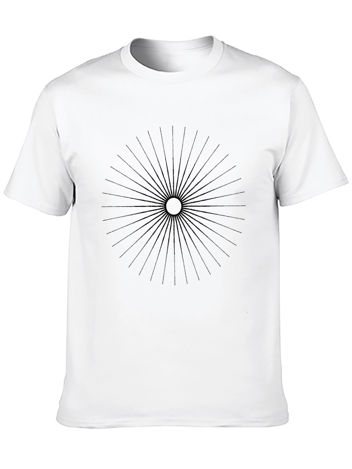 Abstract Circle Ray Graphic Black Tee