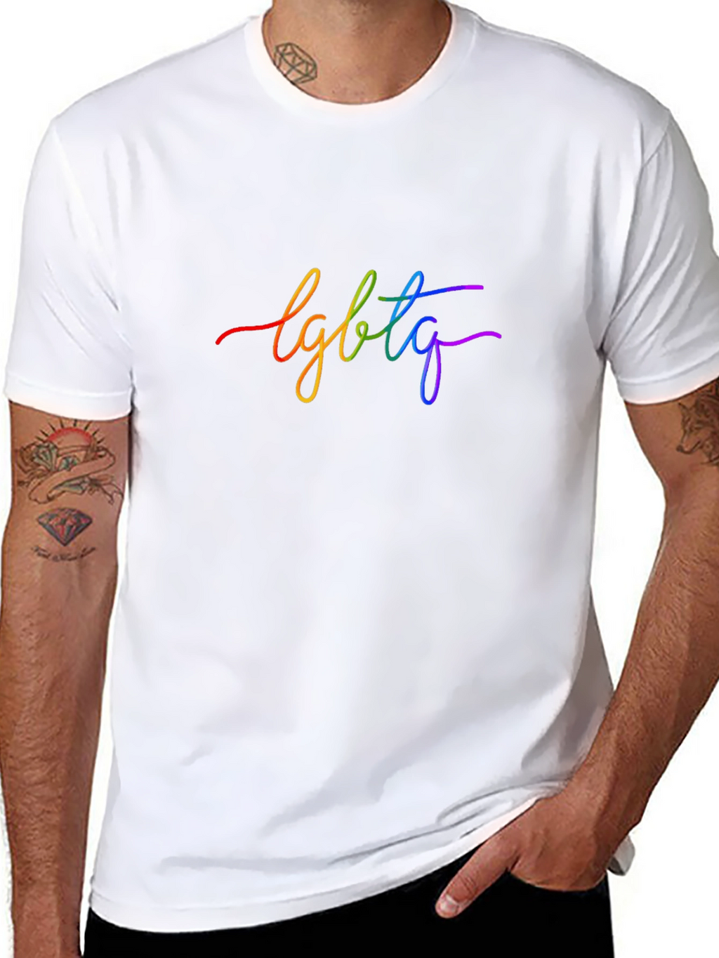 LGBTQ Rainbow Graphic Black T-Shirt