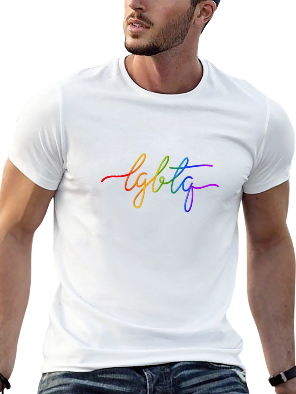 LGBTQ Rainbow Graphic Black T-Shirt