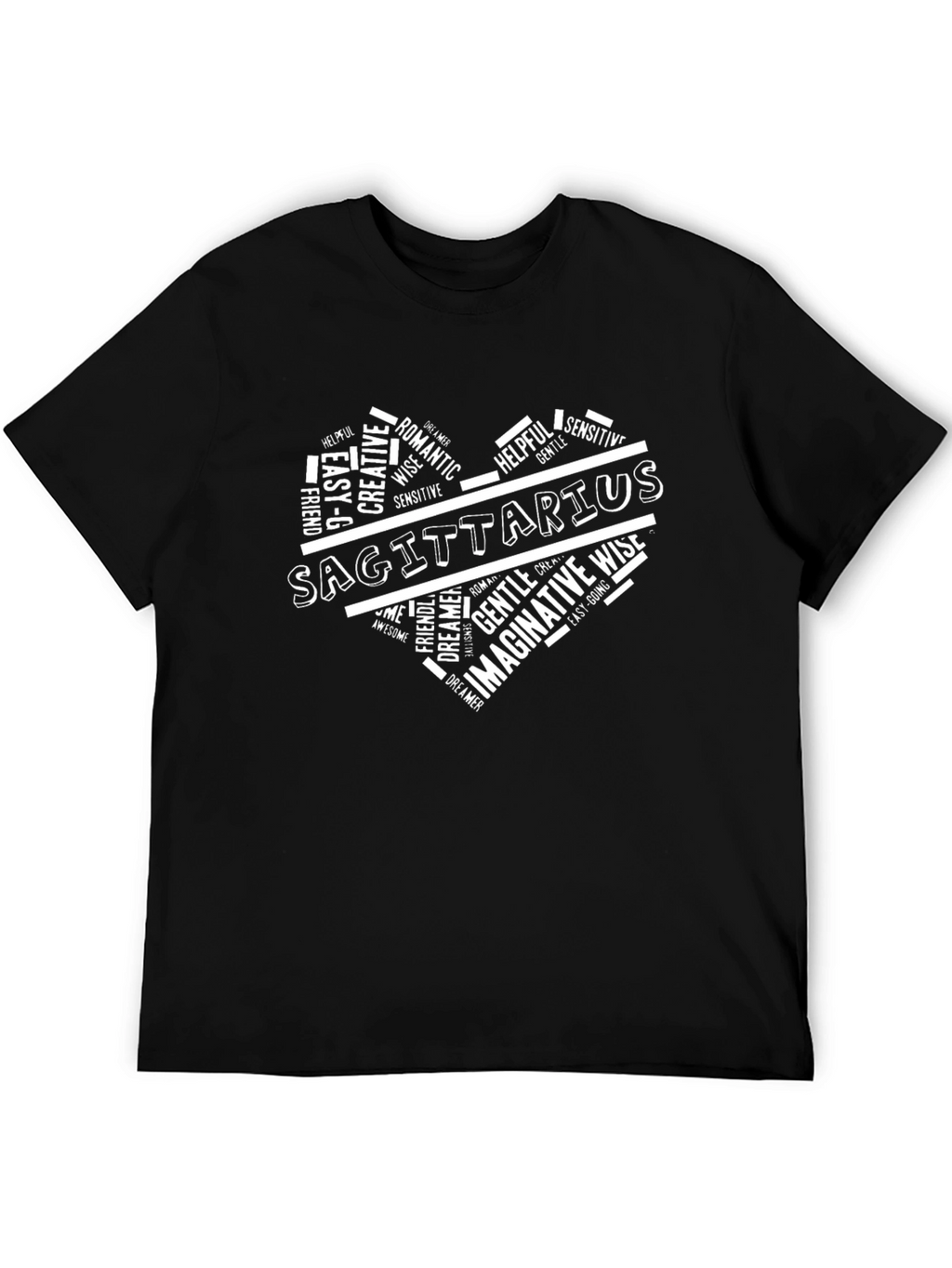 Sagittarius Zodiac Heart Word Art T-Shirt