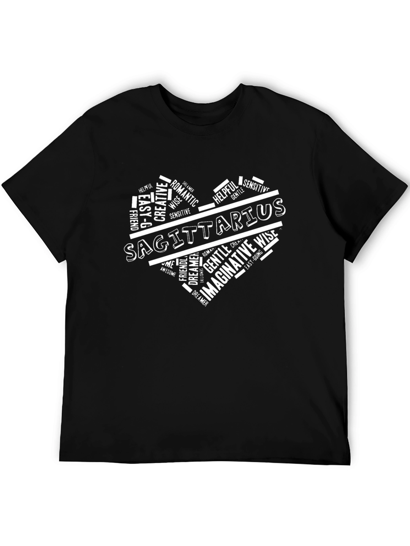 Sagittarius Zodiac Heart Word Art T-Shirt