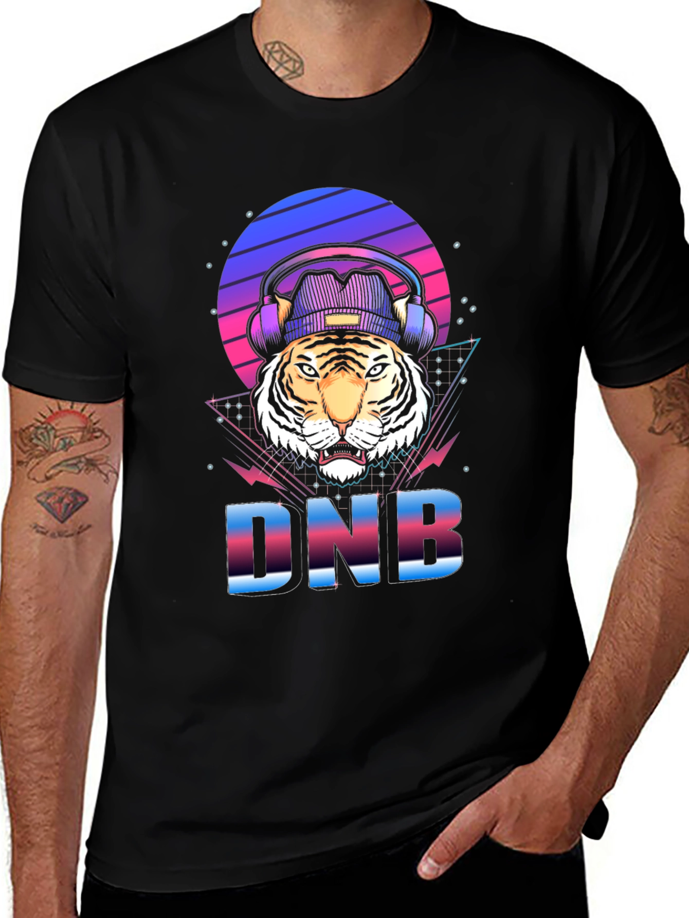 DNB Tiger Graphic T-Shirt EDM Rave Style
