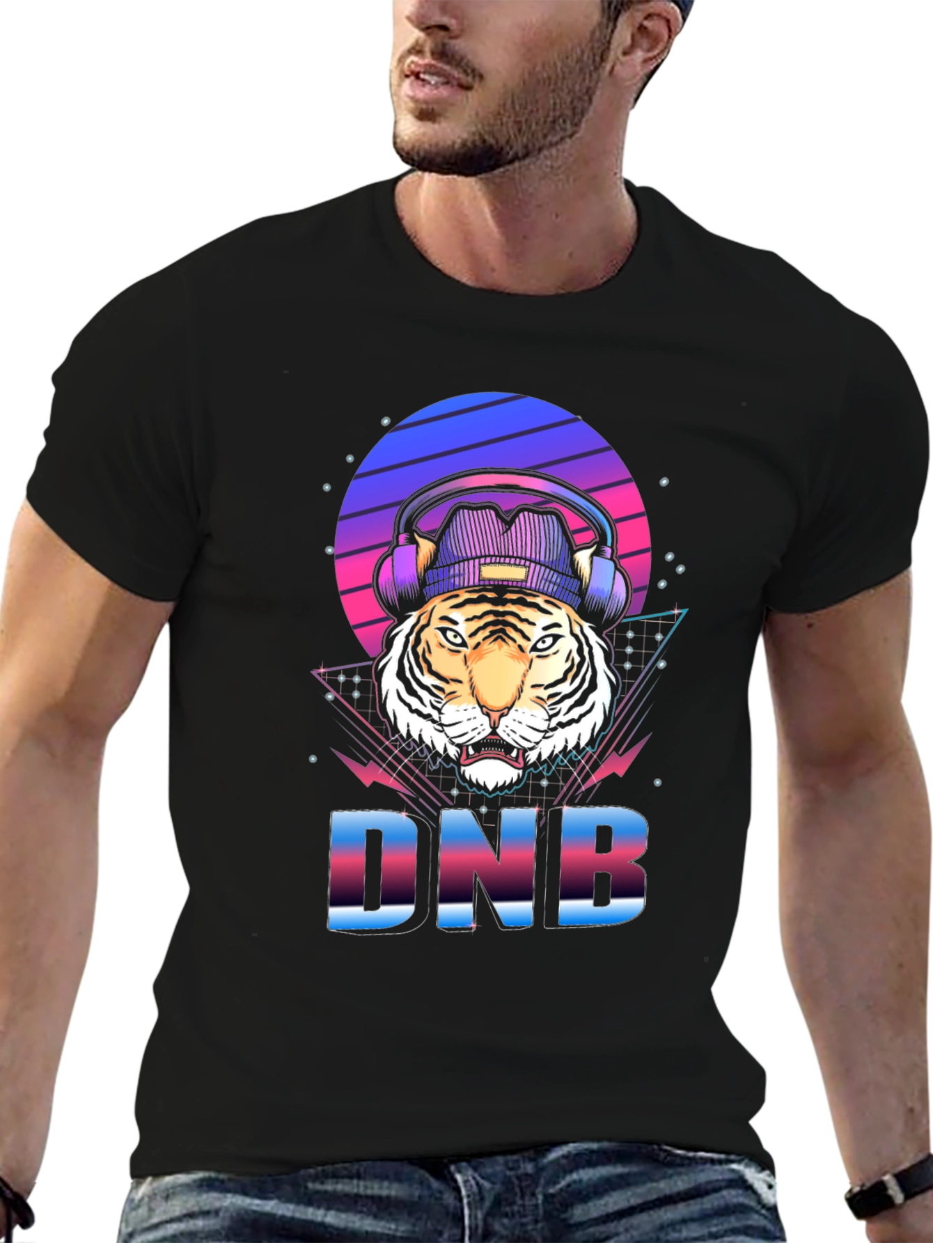 DNB Tiger Graphic T-Shirt EDM Rave Style
