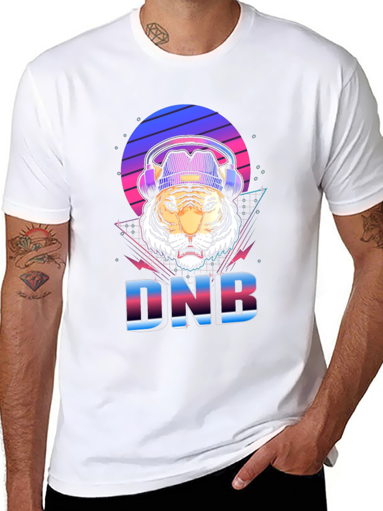 DNB Tiger Graphic T-Shirt EDM Rave Style