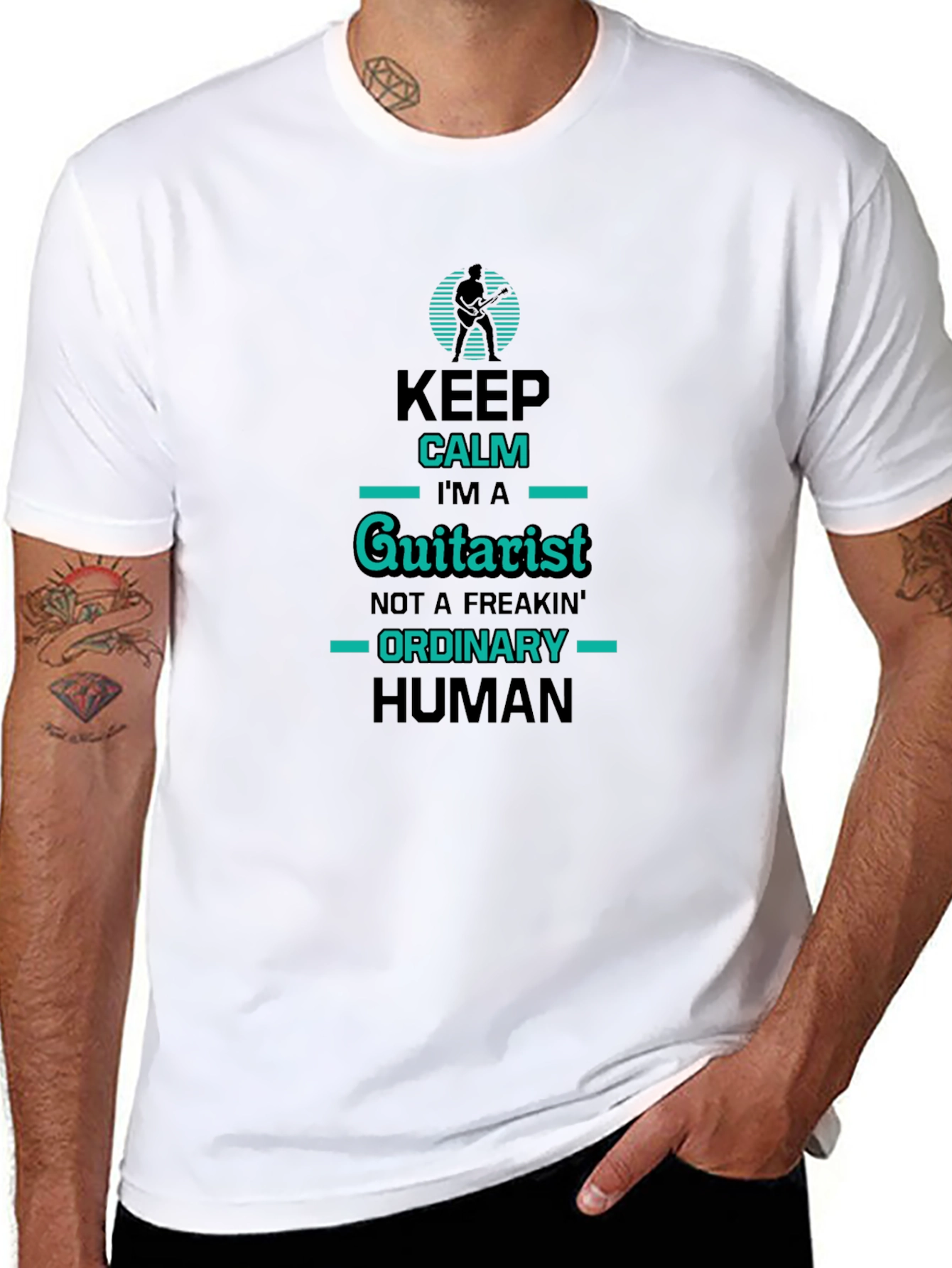 Keep Calm Guitarist T-Shirt - Black Graphic Tee