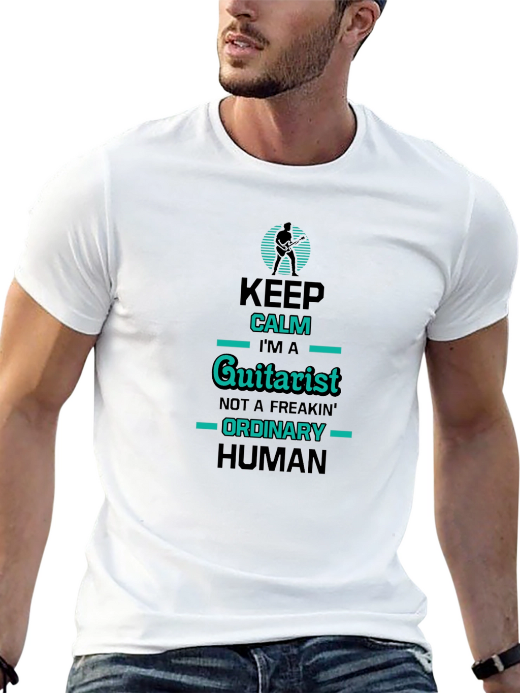 Keep Calm Guitarist T-Shirt - Black Graphic Tee