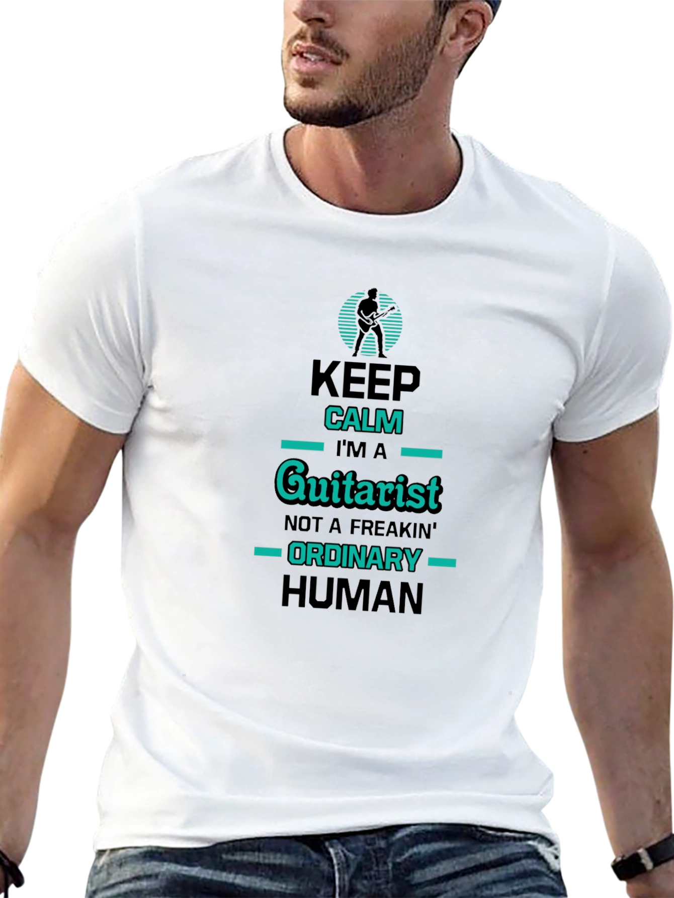Keep Calm Guitarist T-Shirt - Black Graphic Tee