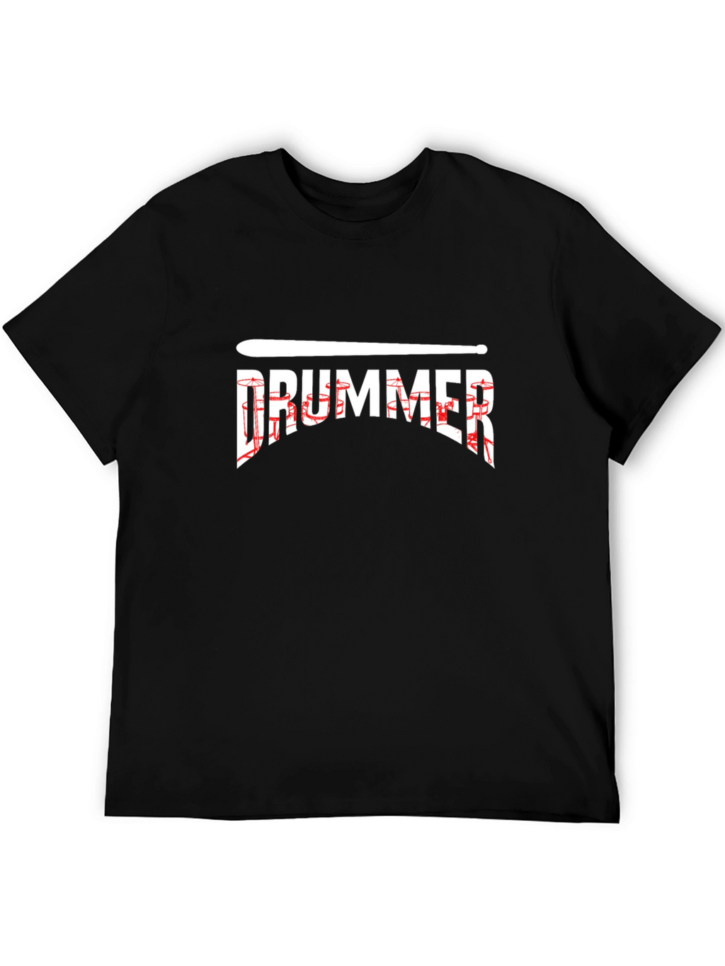 Drummer Graphic Tee - Black Cotton T-Shirt