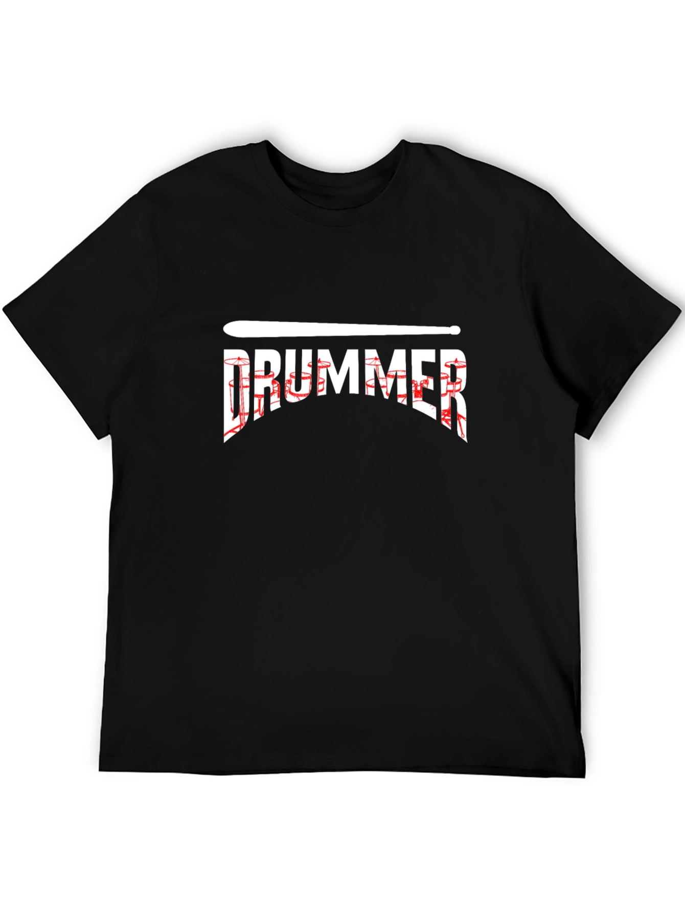 Drummer Graphic Tee - Black Cotton T-Shirt