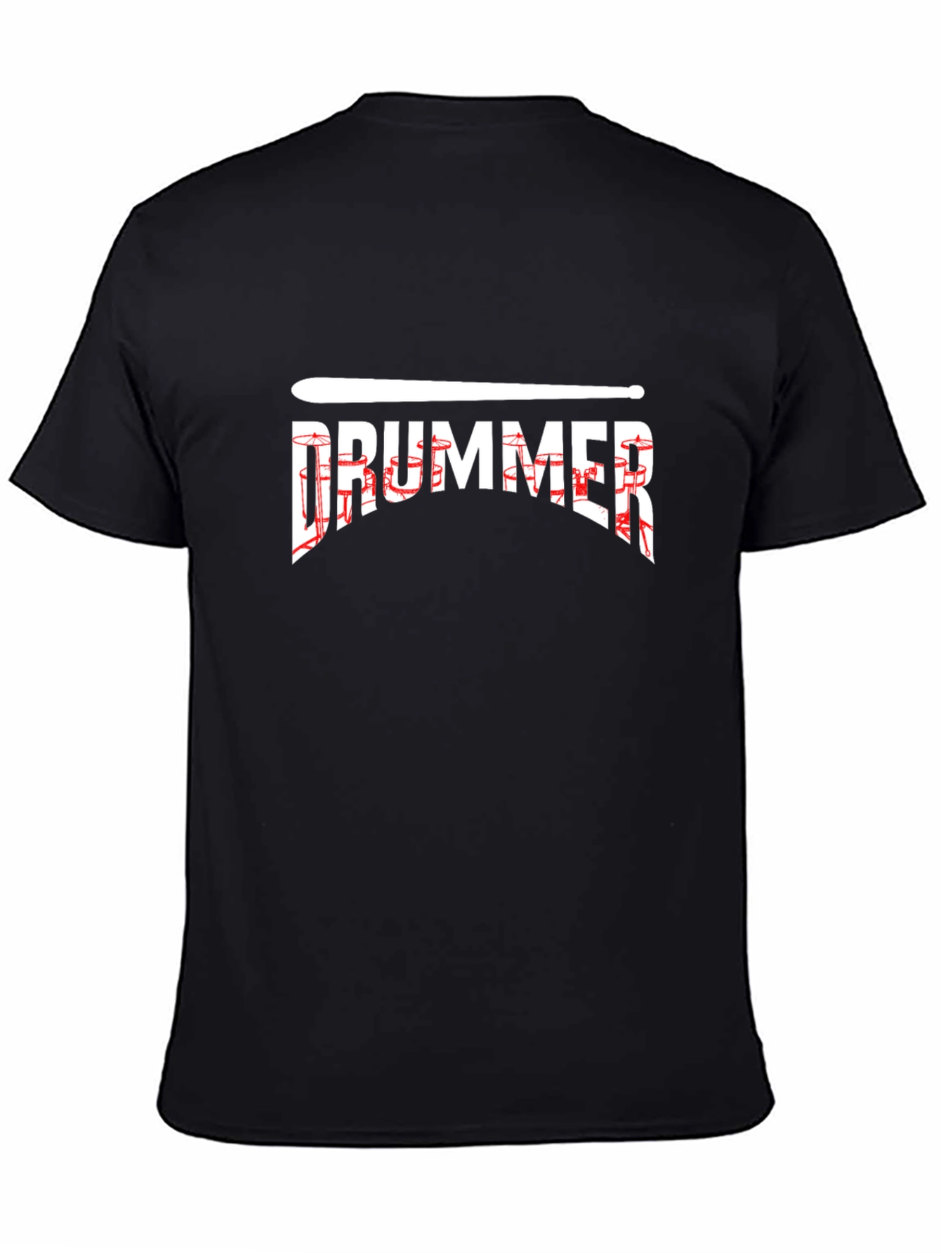 Drummer Graphic Tee - Black Cotton T-Shirt