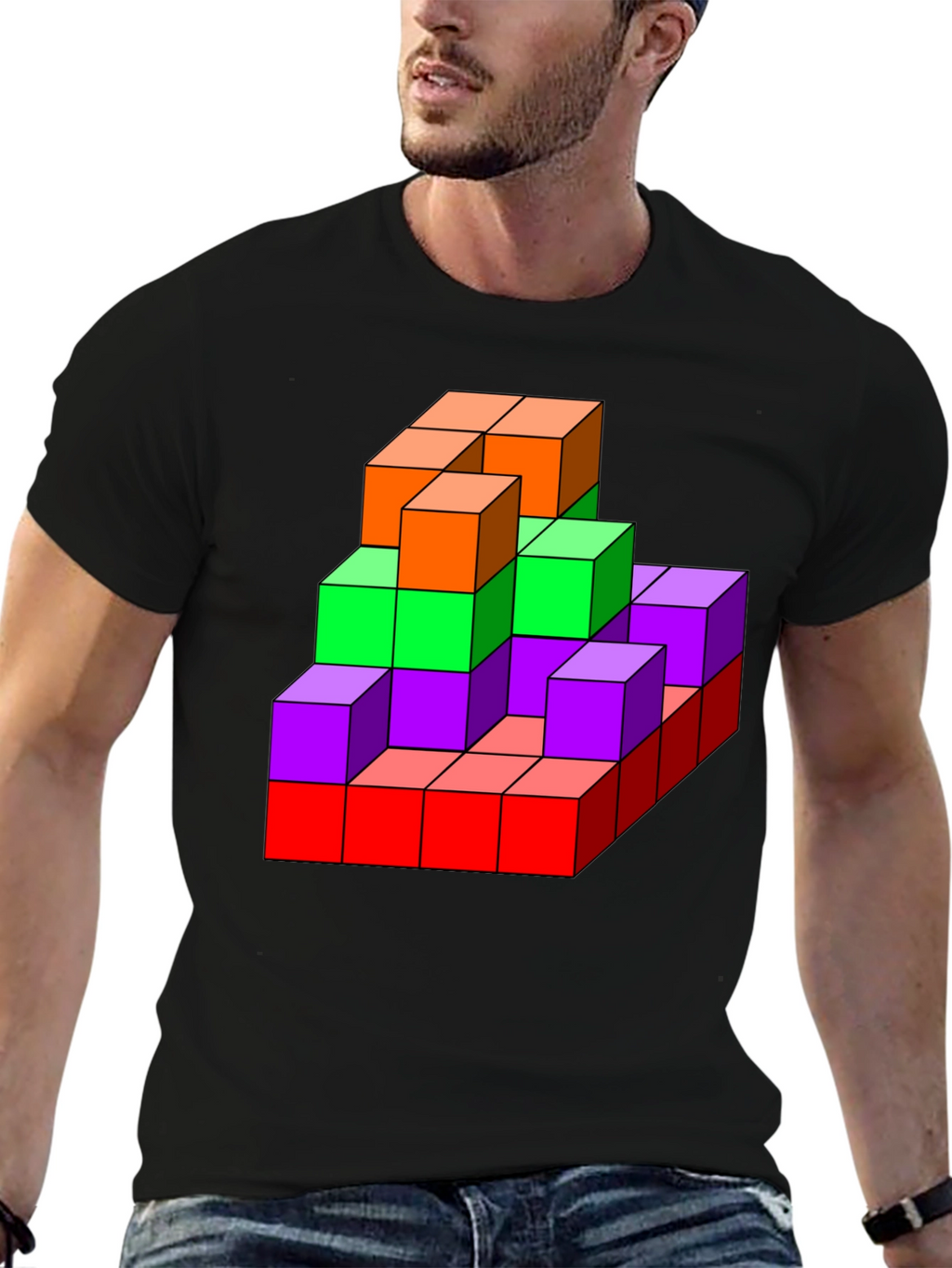 3D Colorful Cube T-Shirt