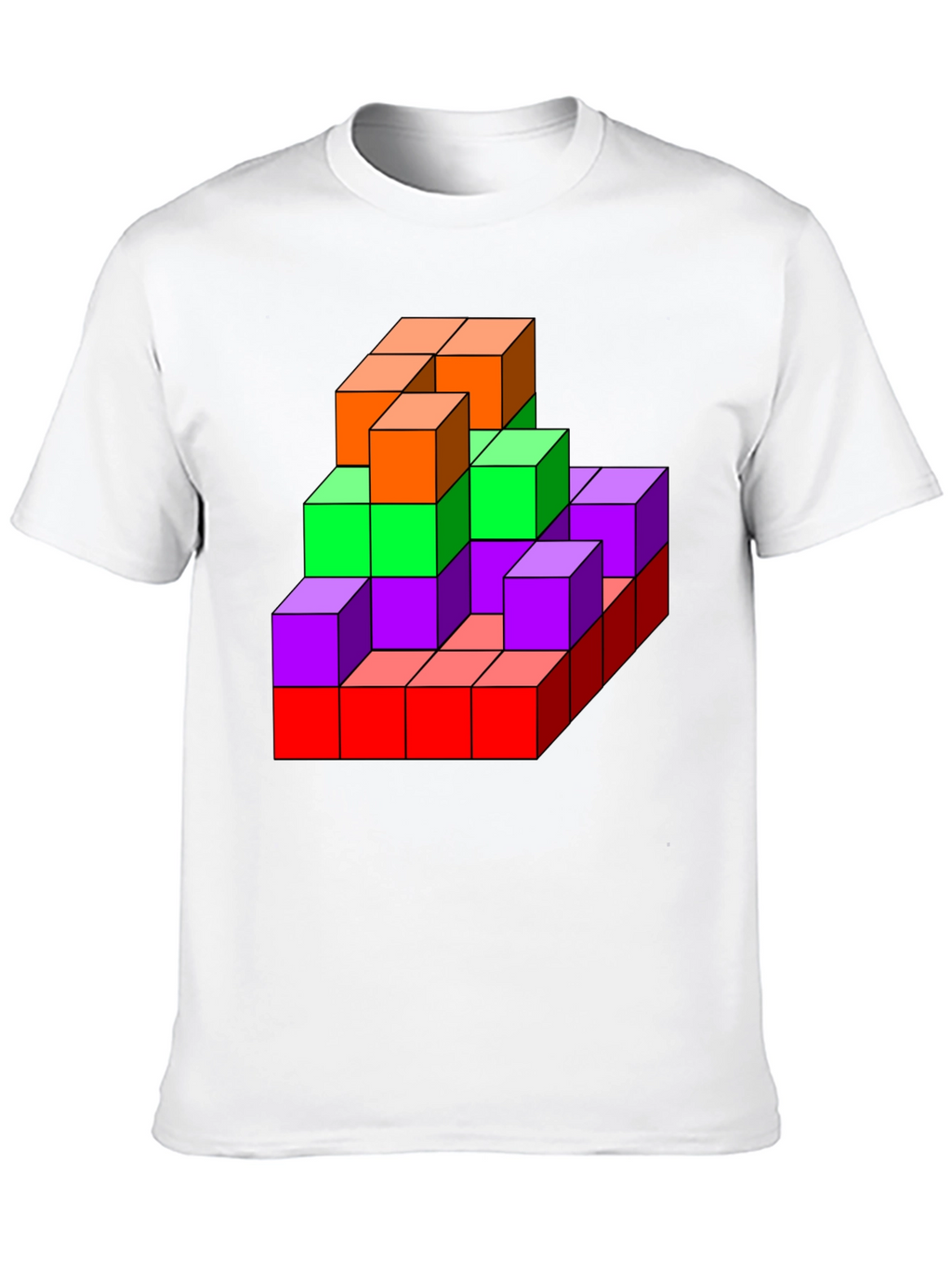 3D Colorful Cube T-Shirt