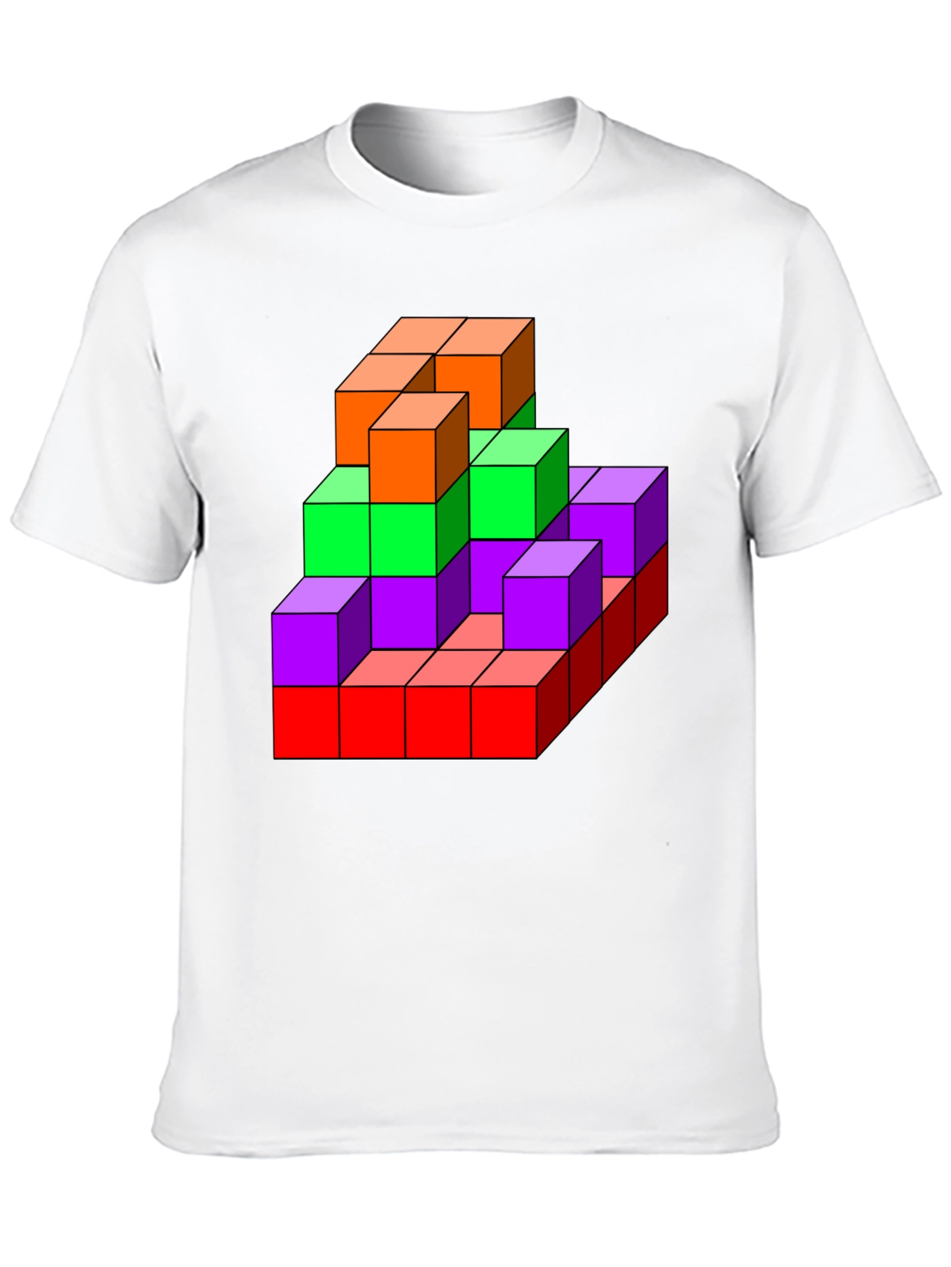 3D Colorful Cube T-Shirt