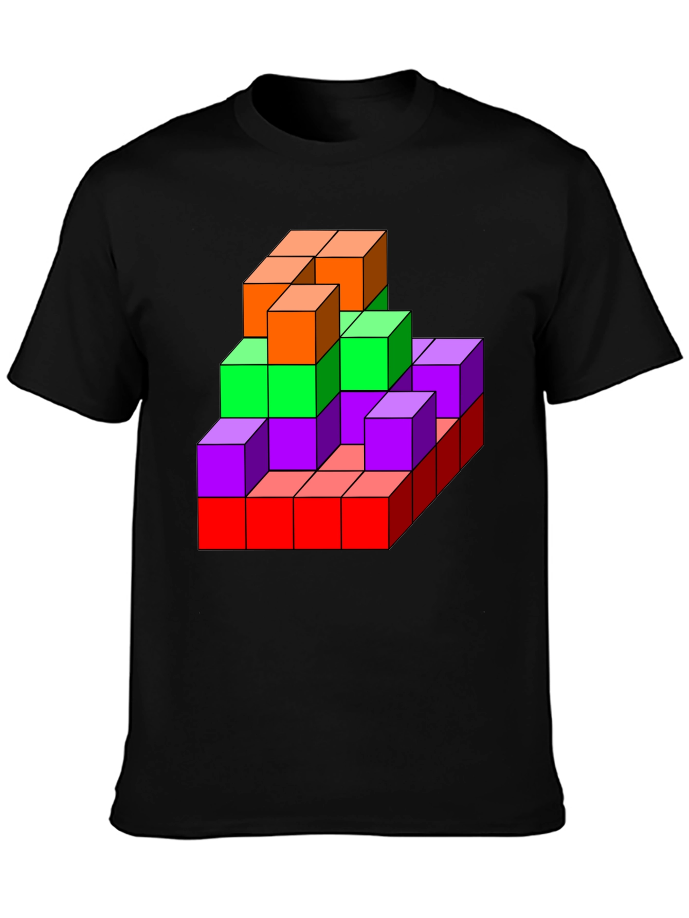 3D Colorful Cube T-Shirt