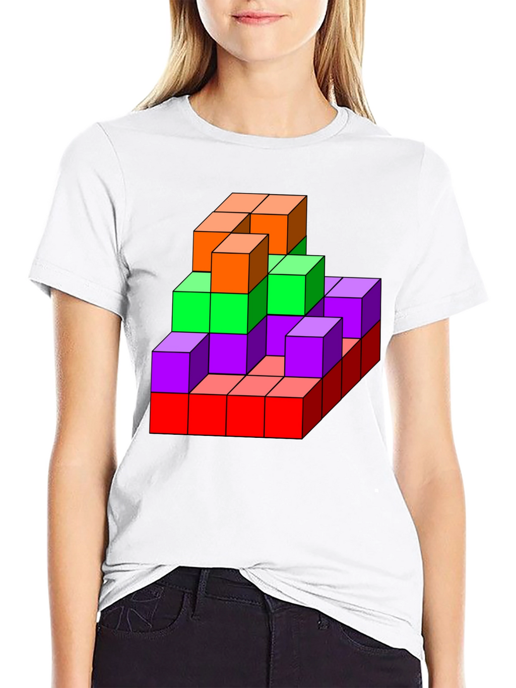 3D Colorful Cube T-Shirt