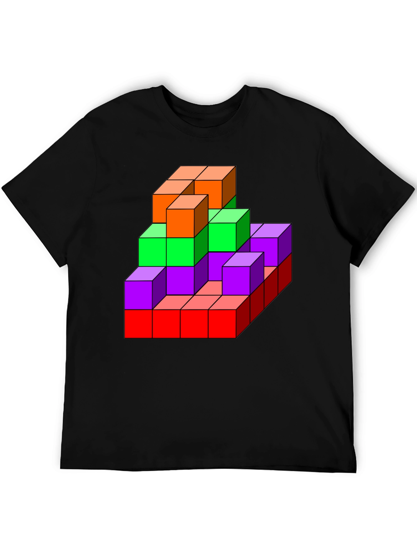 3D Colorful Cube T-Shirt