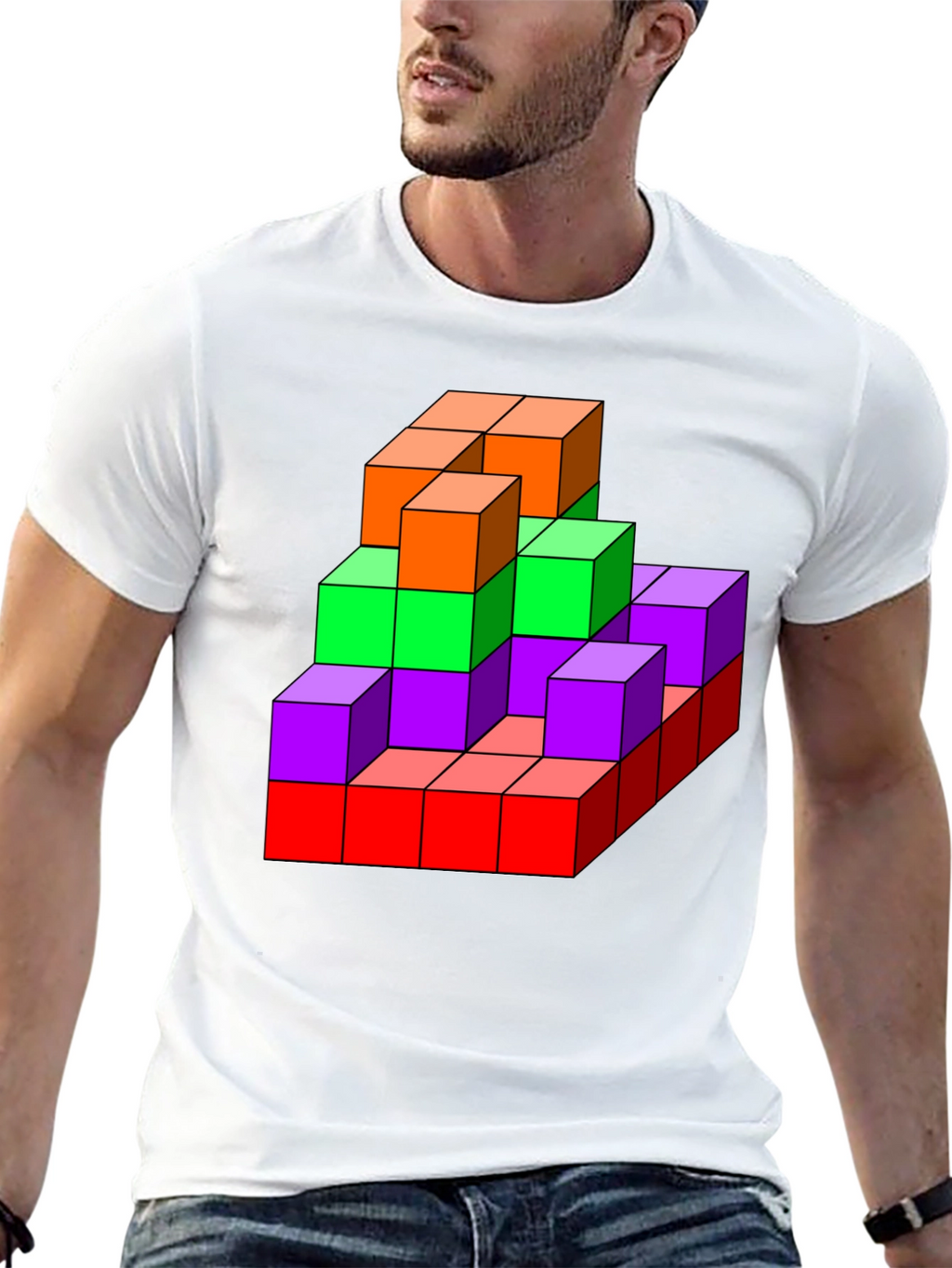3D Colorful Cube T-Shirt