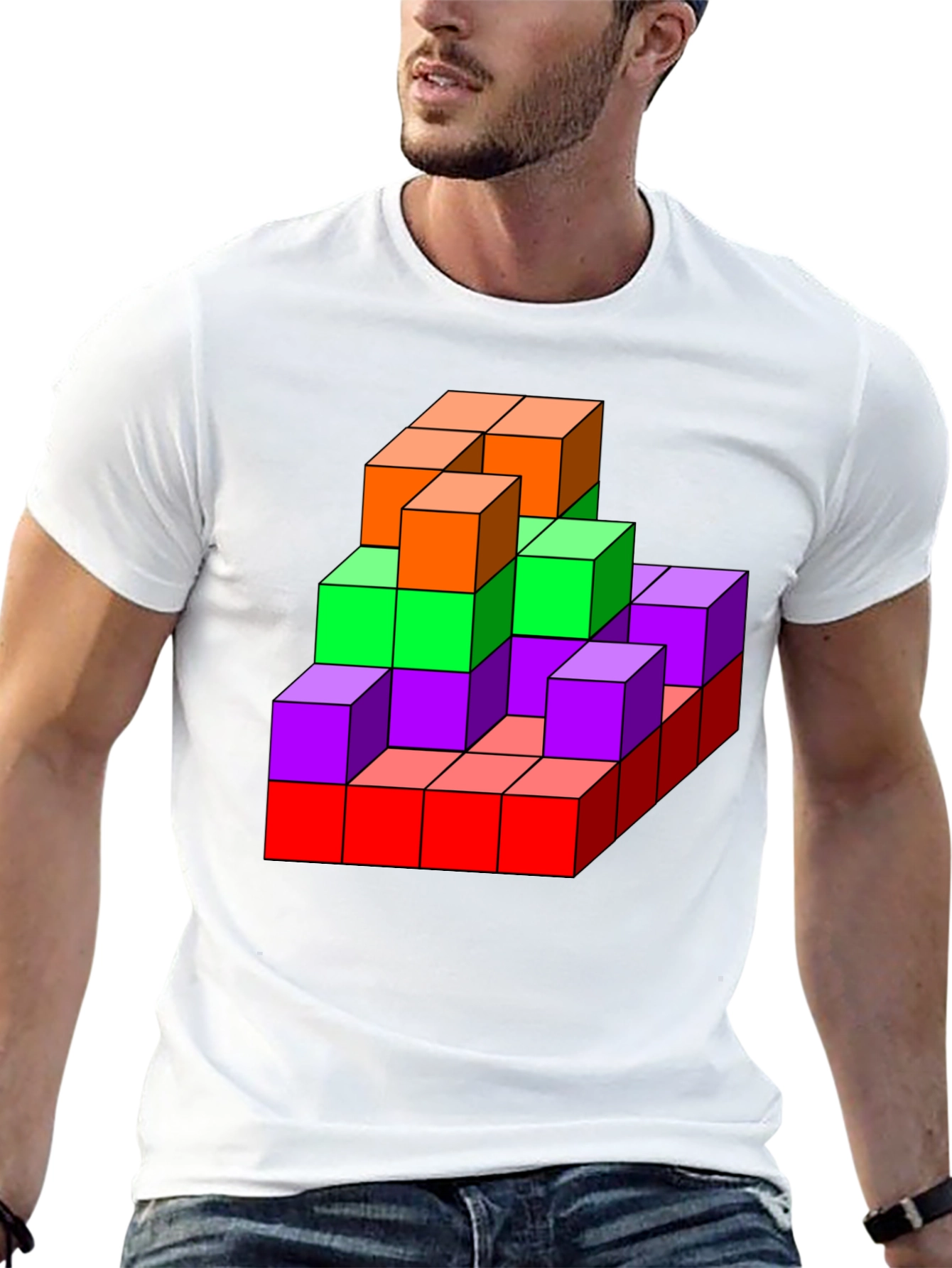 3D Colorful Cube T-Shirt